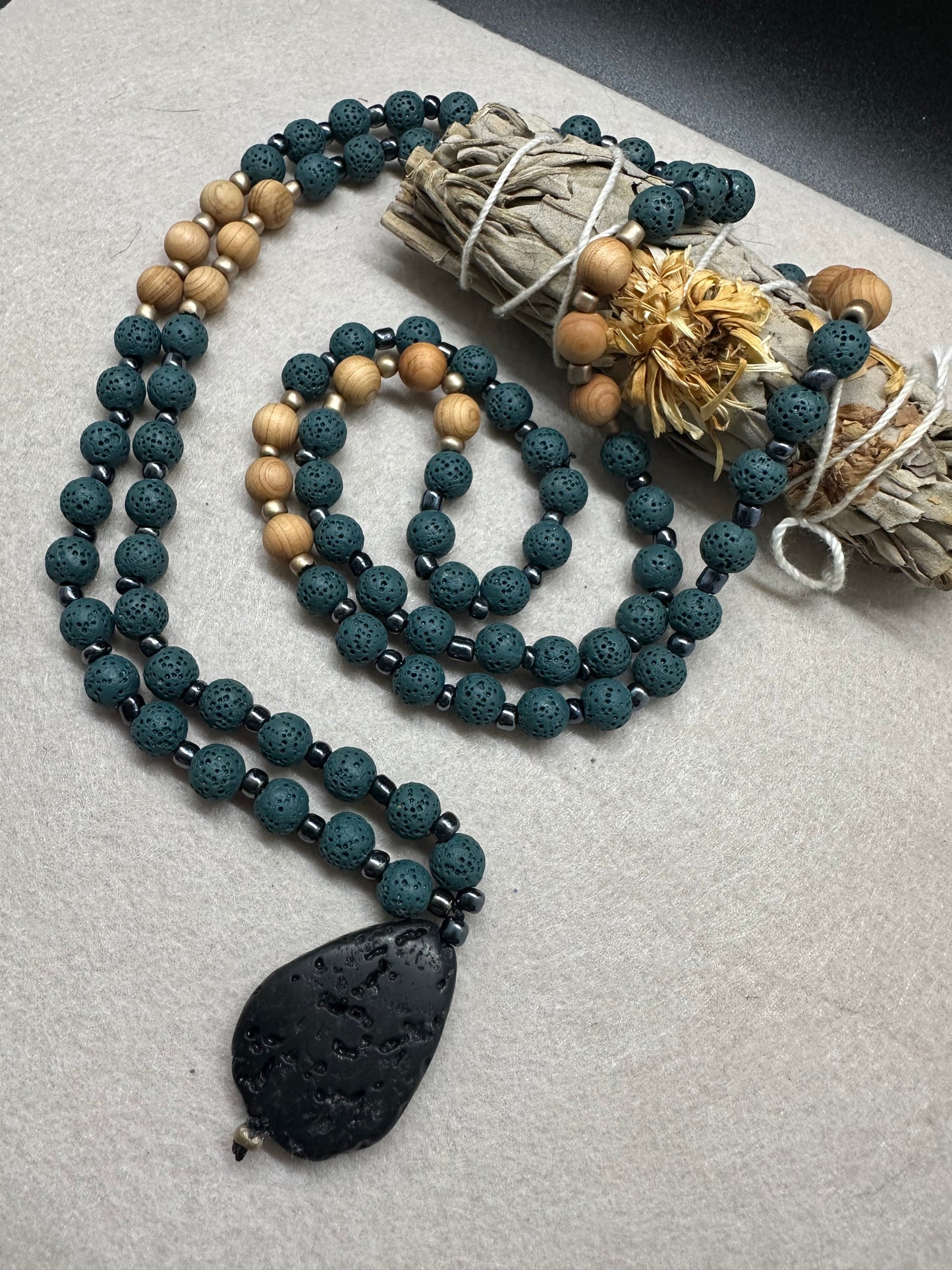 Grounding Lava and Sandalwood Journey Beads