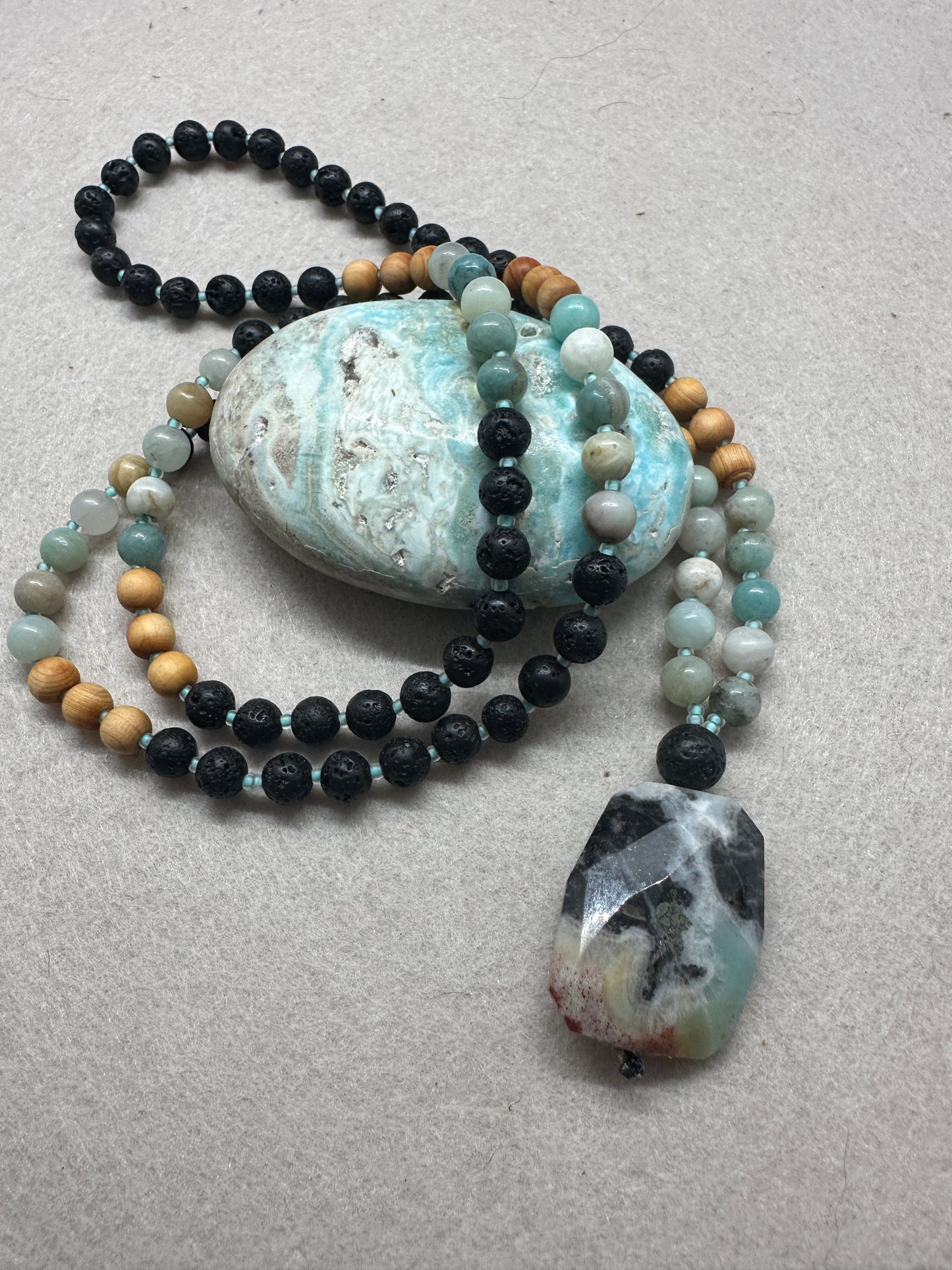 Amazonite Grounding Mala