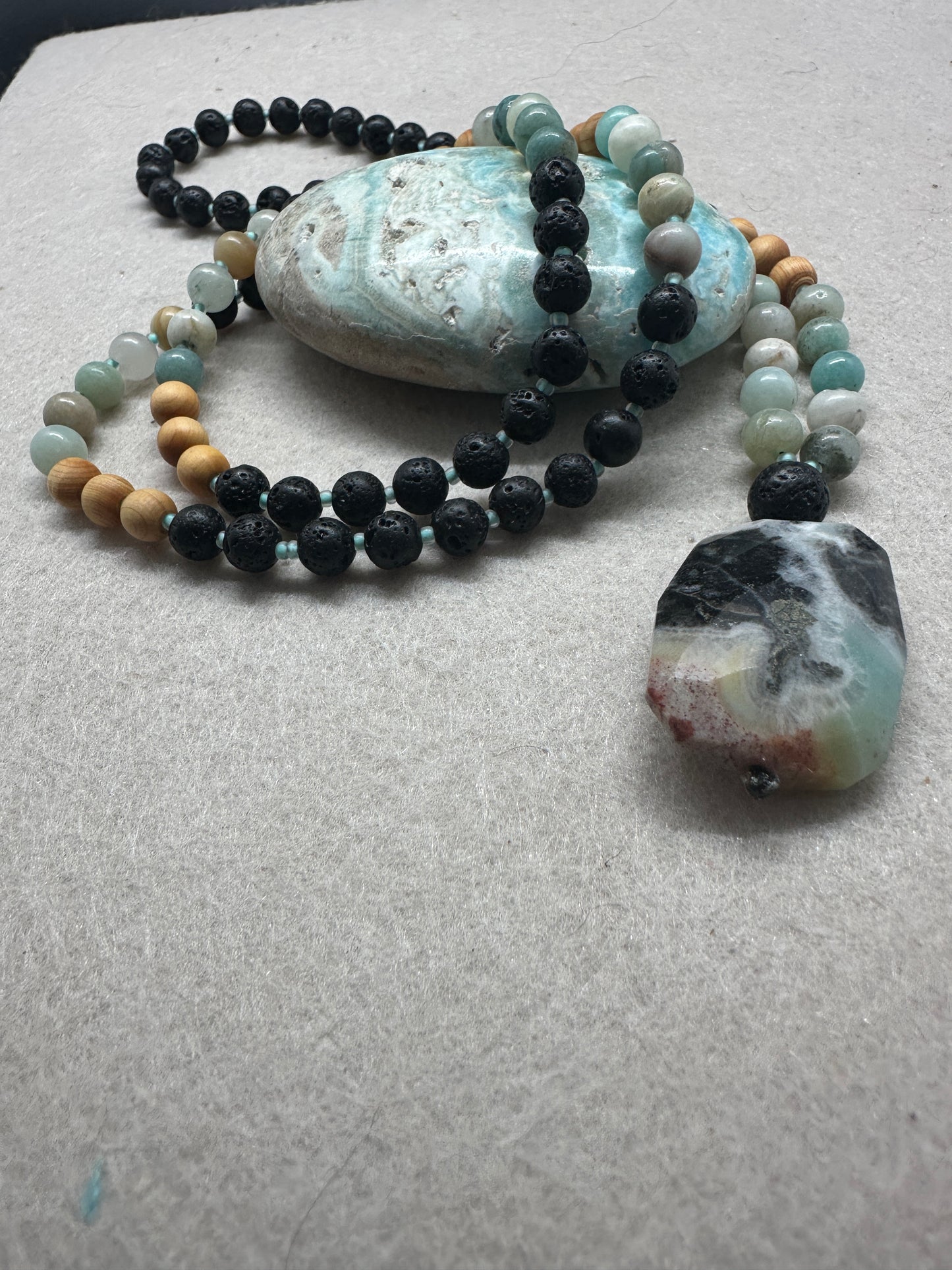 Amazonite Grounding Mala