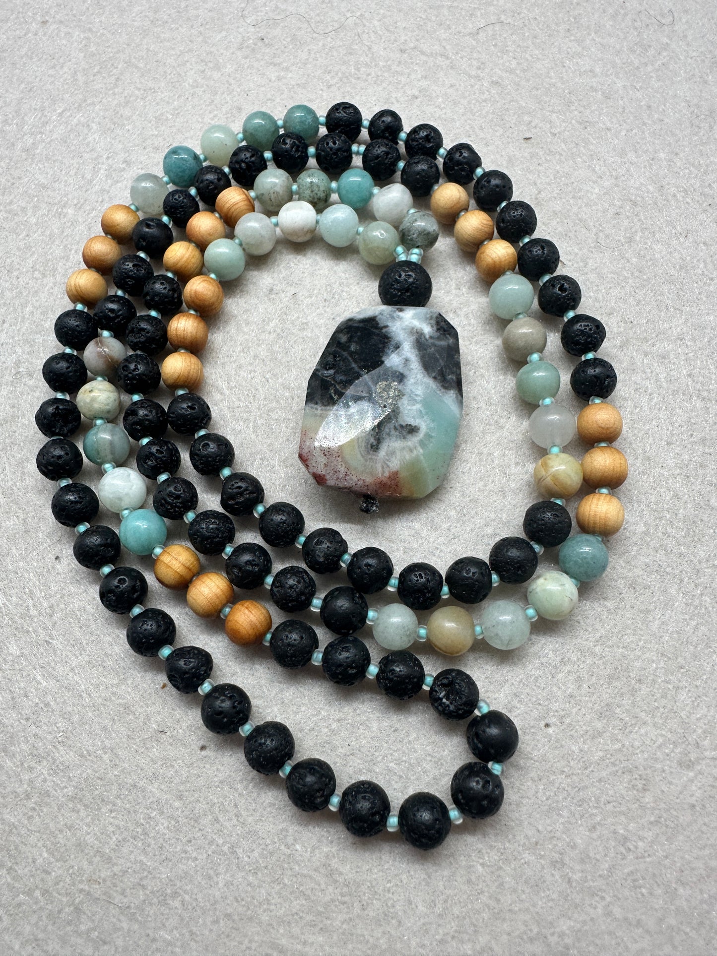 Amazonite Grounding Mala
