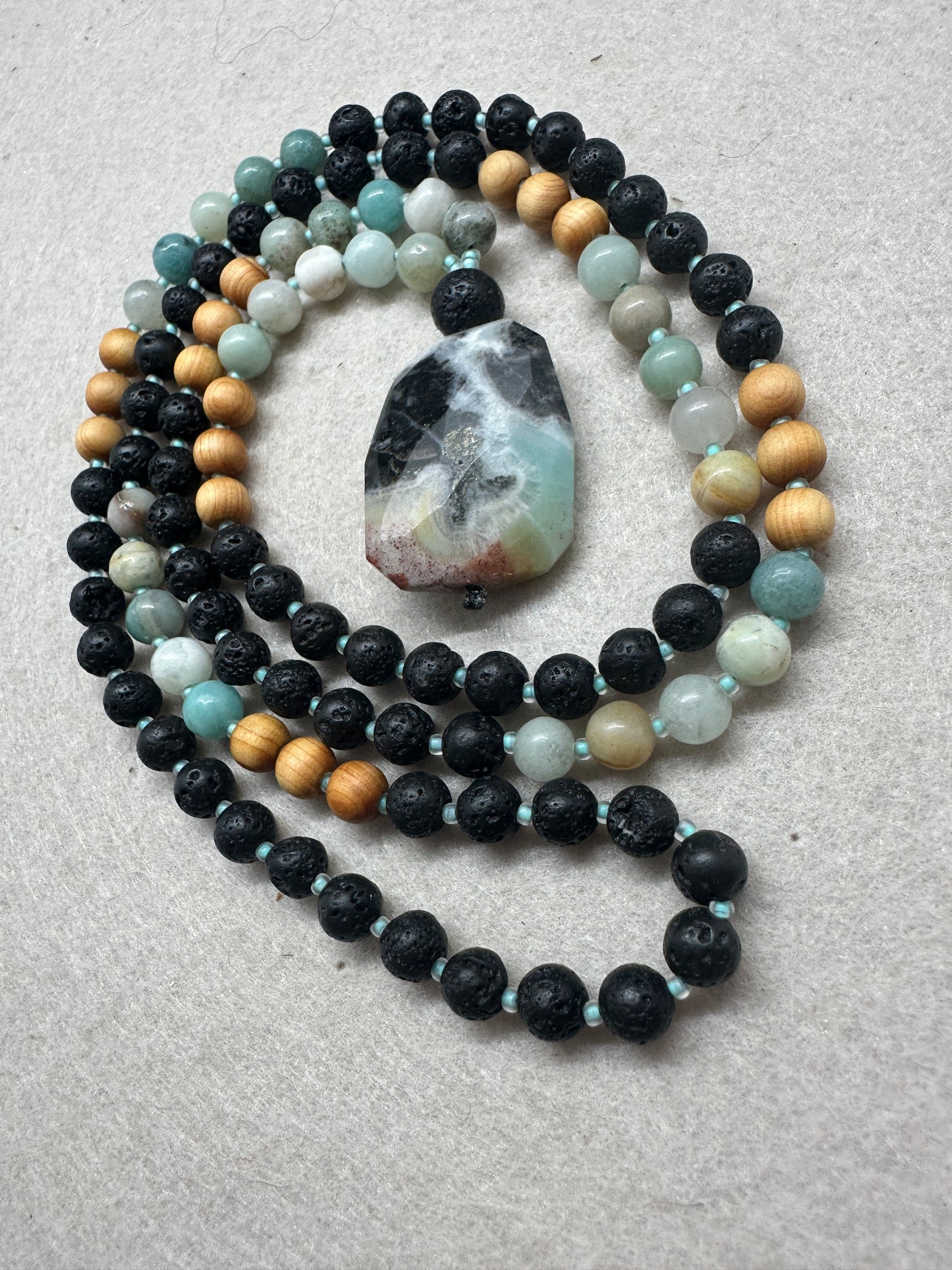 Amazonite Grounding Mala