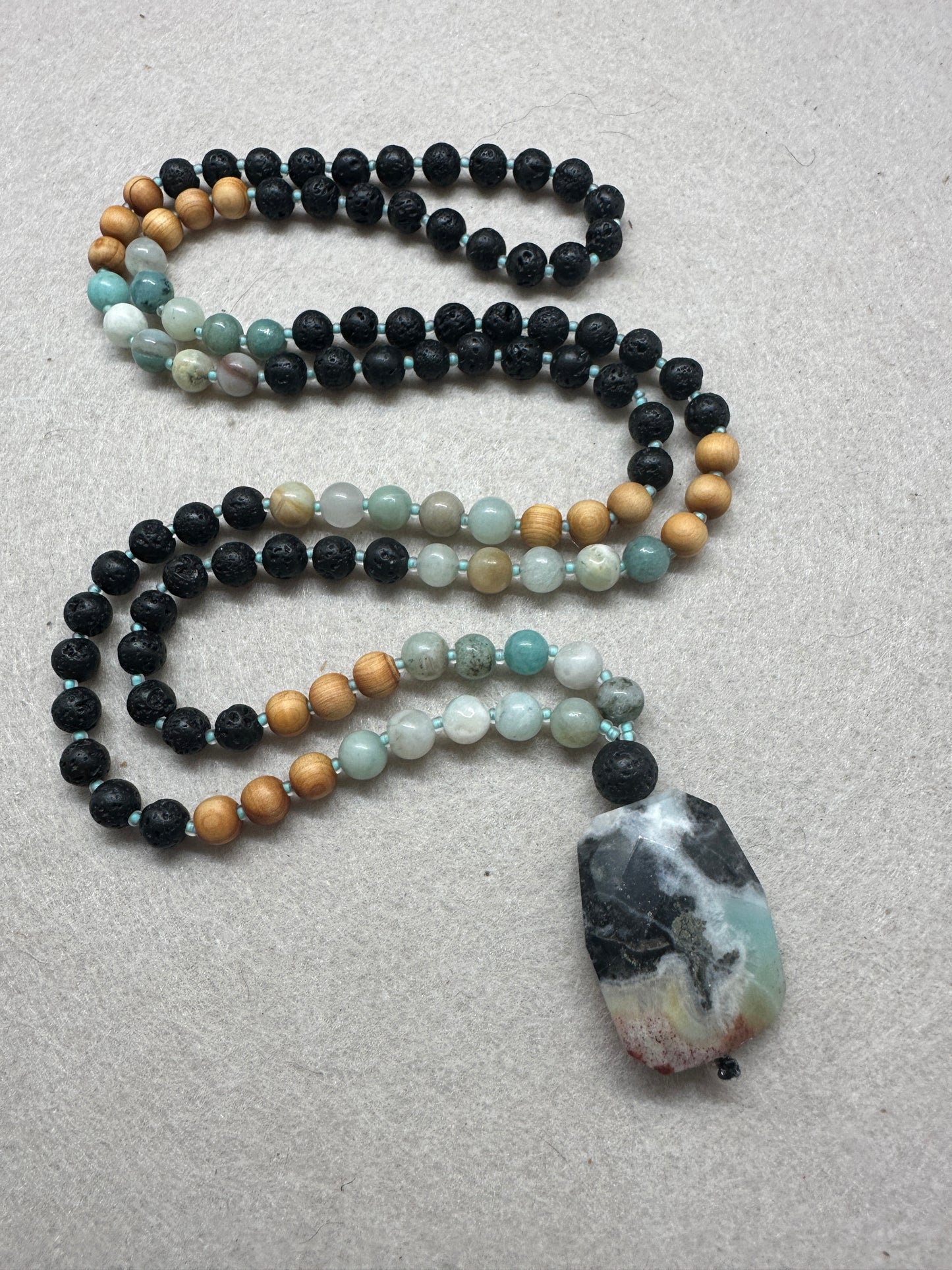 Amazonite Grounding Mala