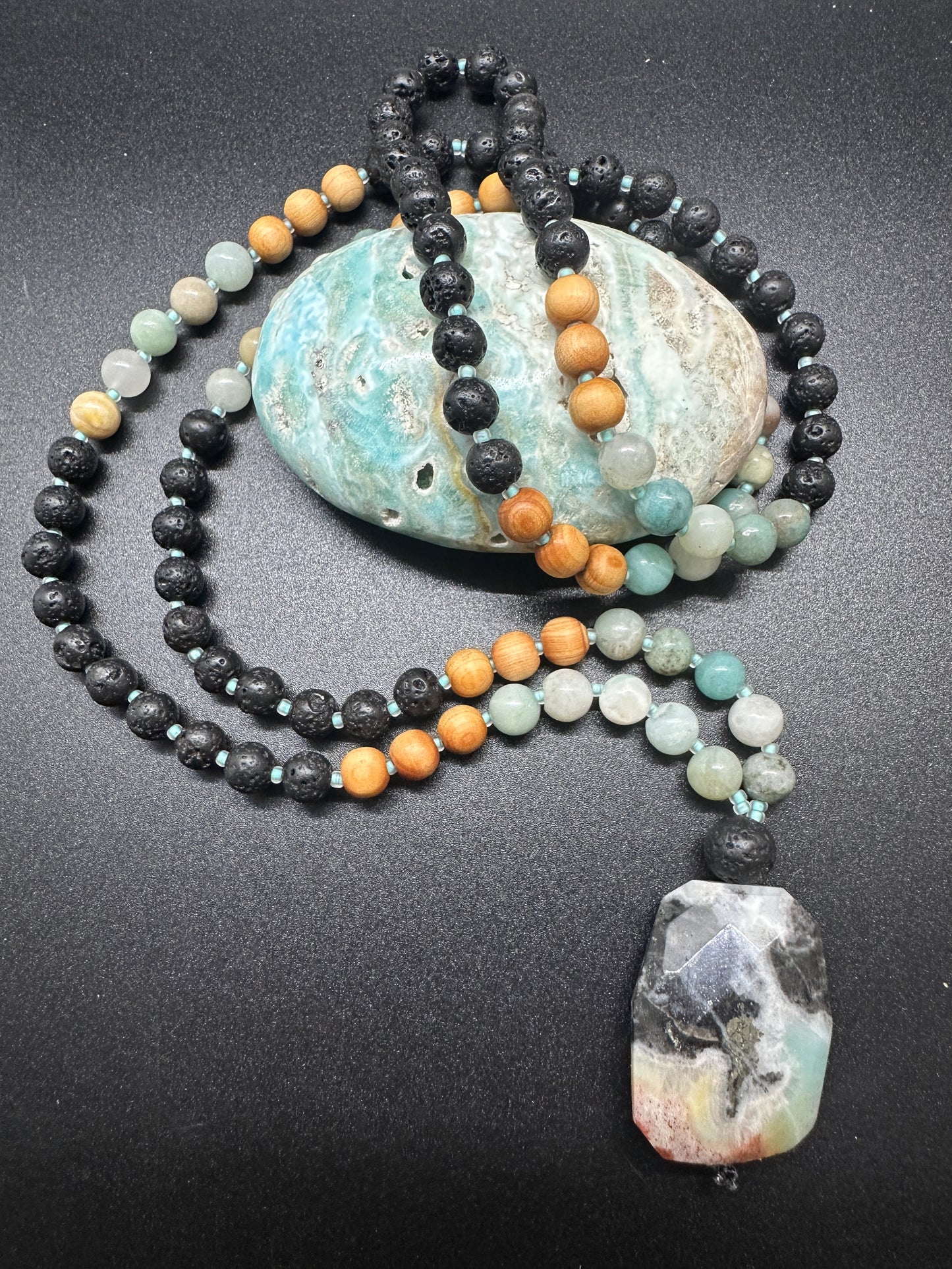 Amazonite Grounding Mala