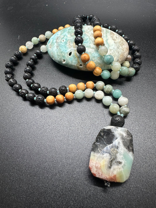Amazonite Grounding Mala