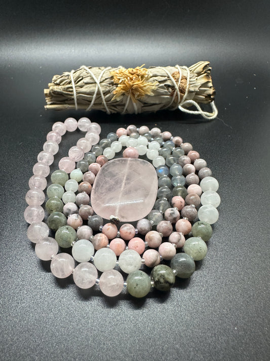 SOLD-Rose & Shadowlight Mala