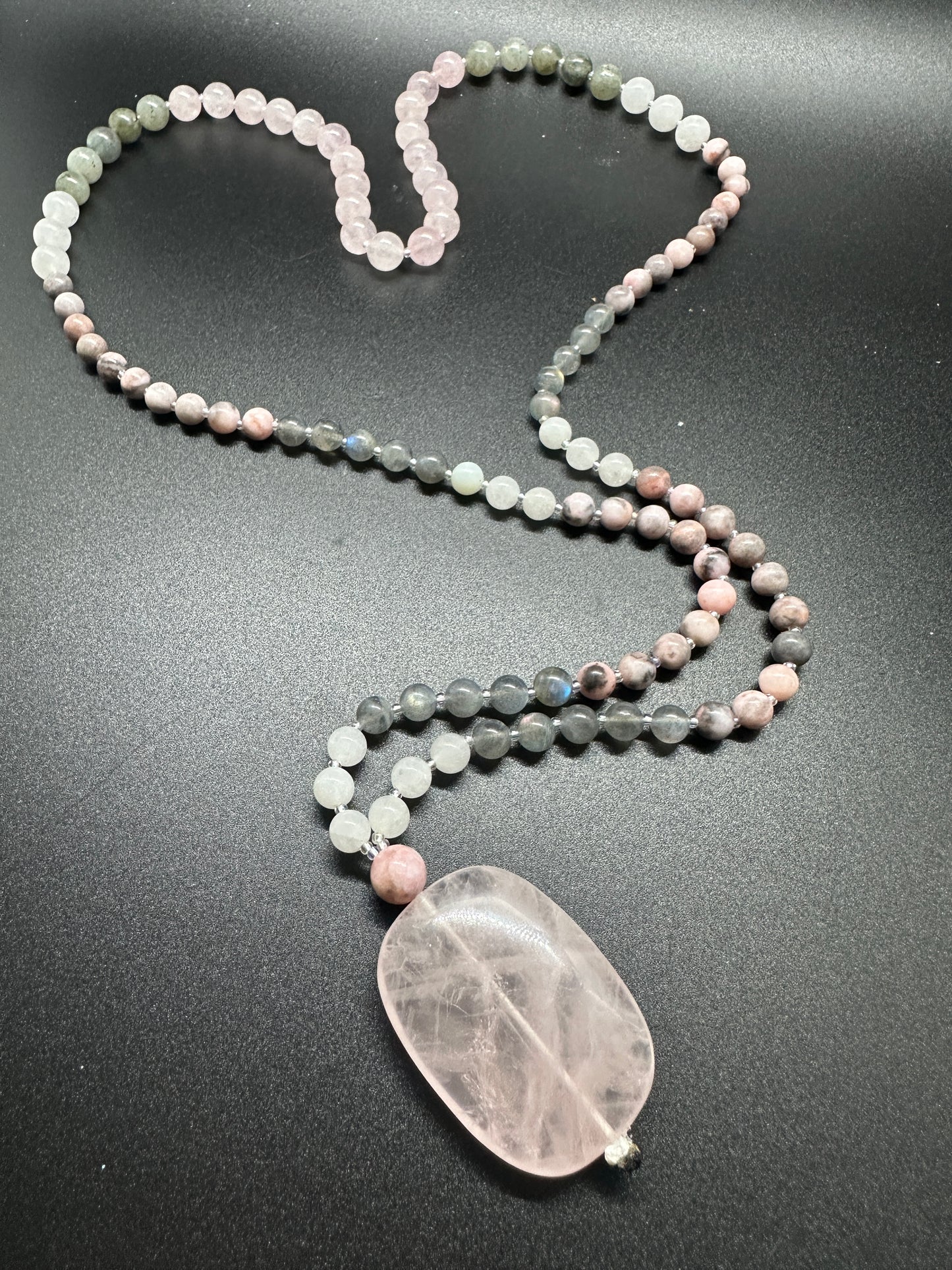 SOLD-Rose & Shadowlight Mala