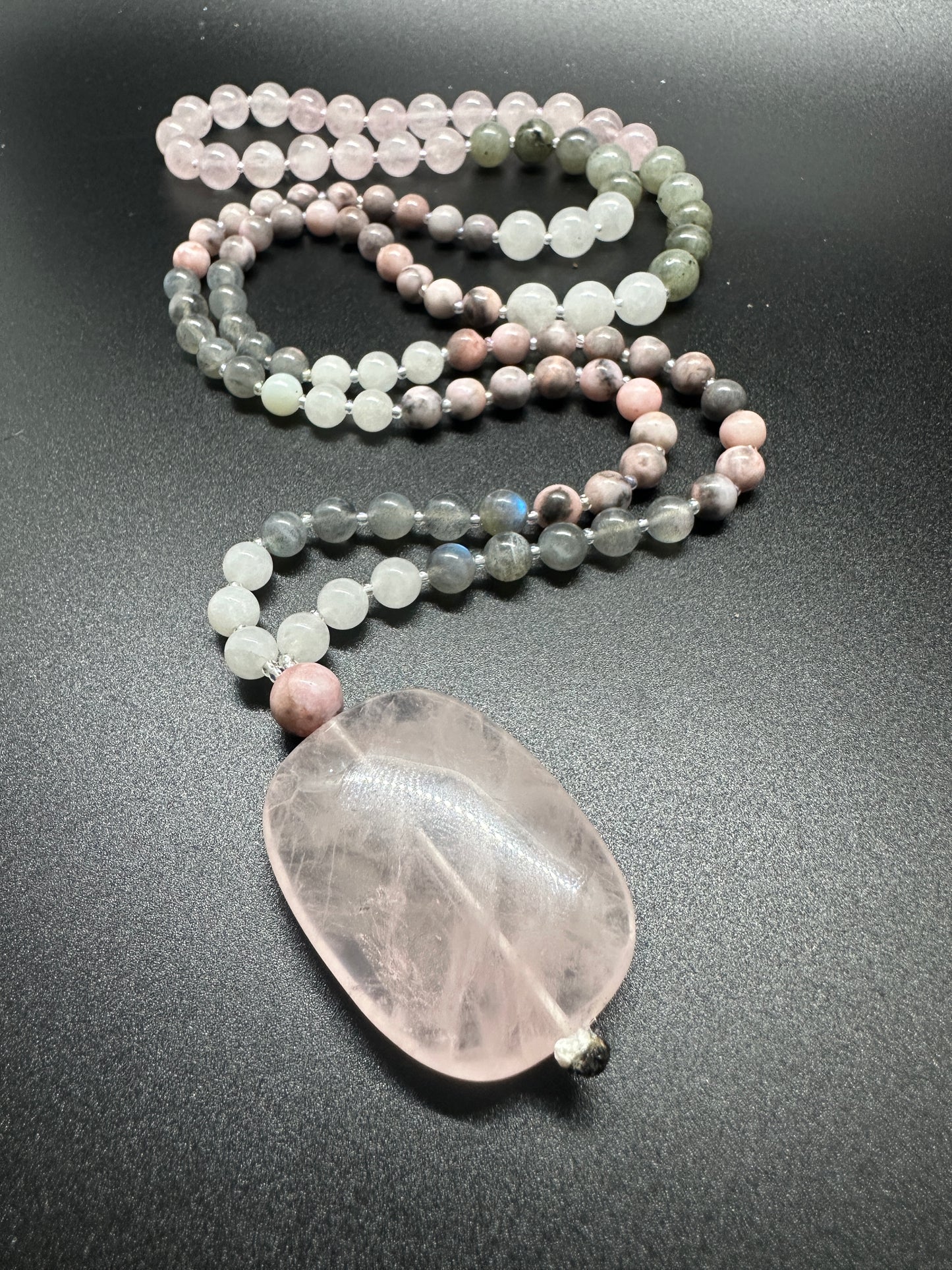 SOLD-Rose & Shadowlight Mala