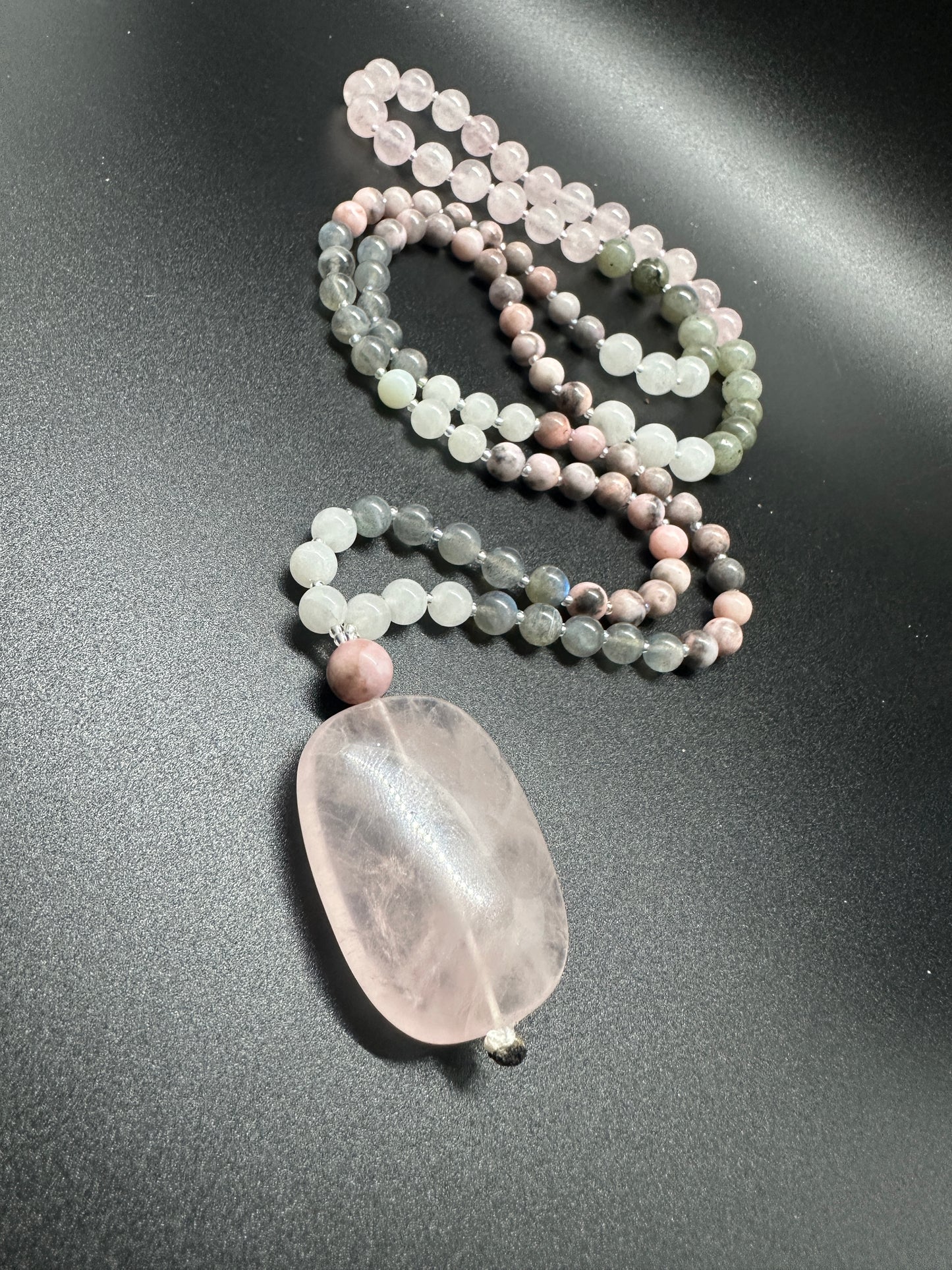 SOLD-Rose & Shadowlight Mala